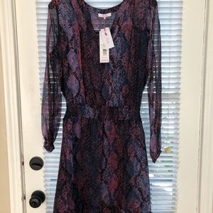 Purple Parker Midi Long Sleeve Dress